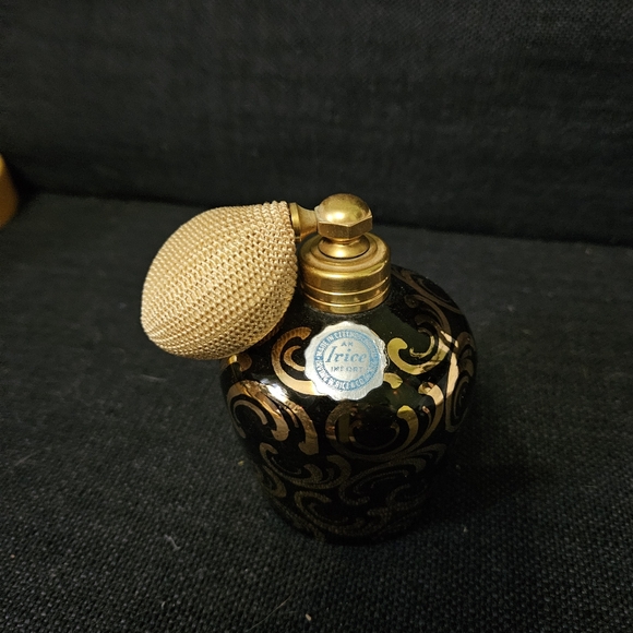 Irice Vintage  Czechoslovakian Glass Atomizer 1940 Perfume Bottle, Hand Painted  - Picture 8 of 13